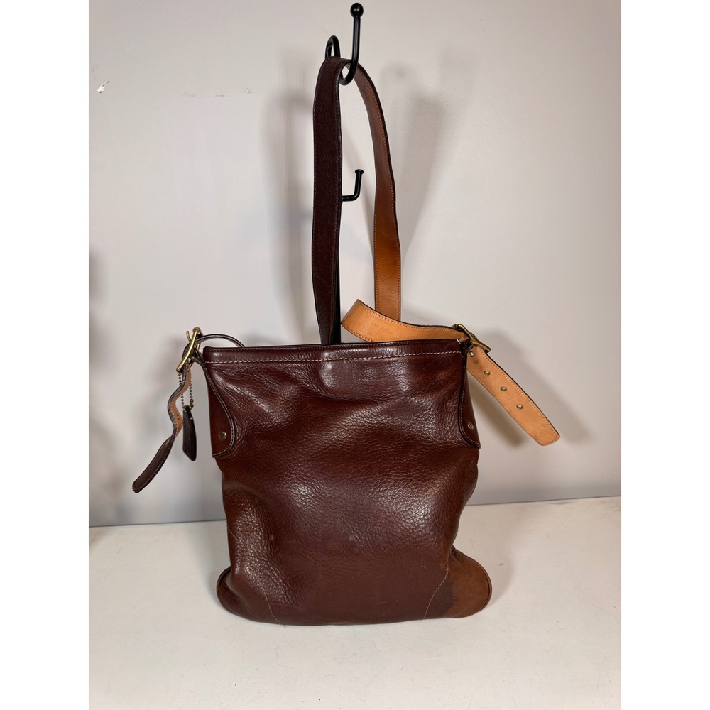 Coach Vintage Brown Pebbled Leather Crossbody Bag Costa Rica 9615 Brass Hardware